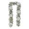 Glitzhome® 9ft. Pre-Lit Snow Flocked Greenery Pine Poinsettia Christmas Garland
